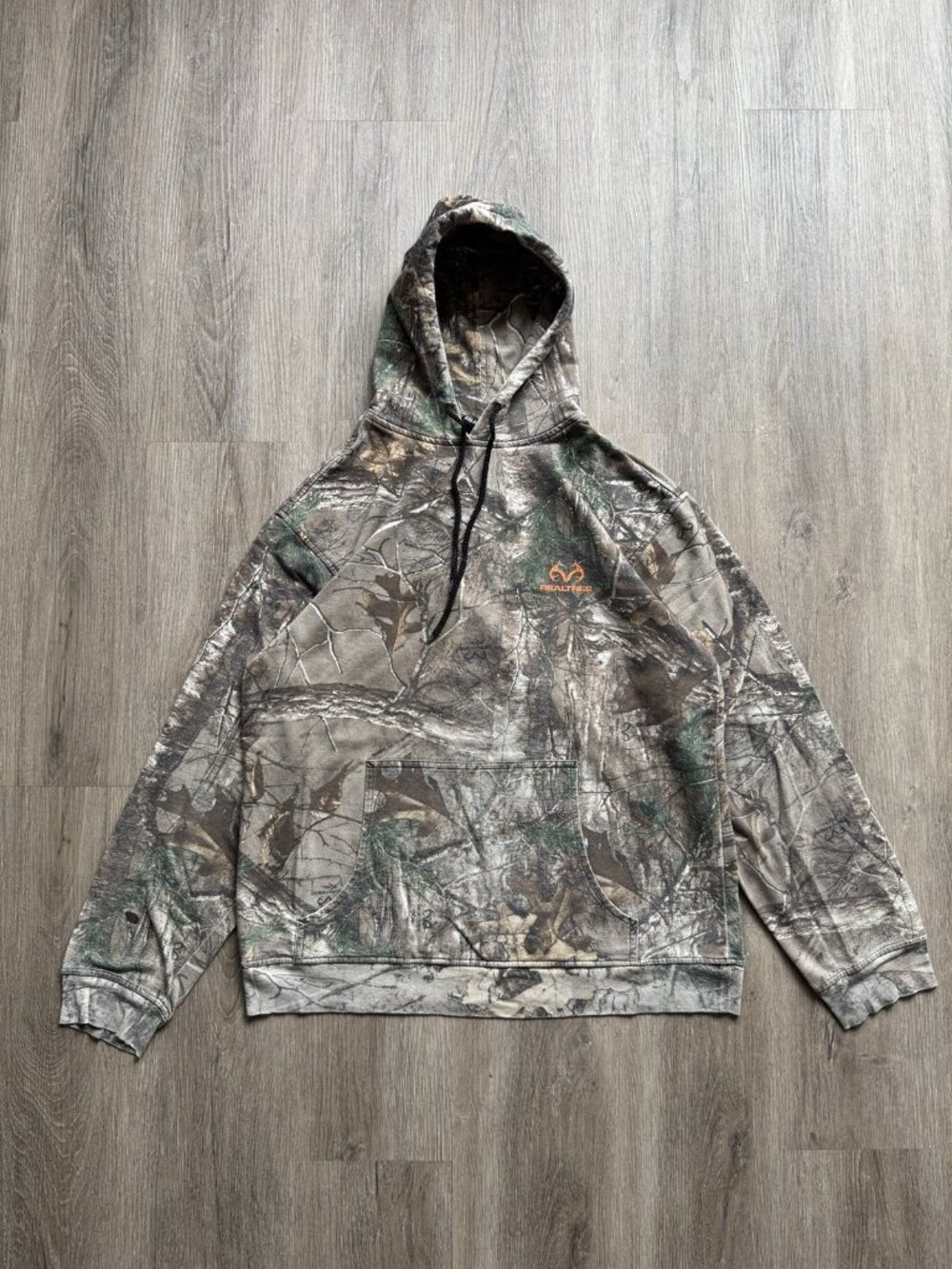 Rare Vintage Y2K Realtree Camo Hoodie Streetwear Hype Outdoor Hunting Medium